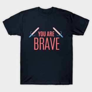 You are Brave Coral Typography T-Shirt